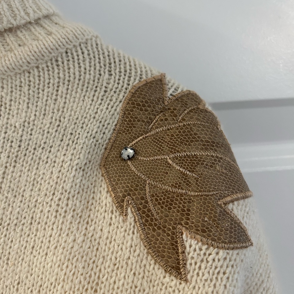 Vintage Silk Angora Turtleneck Sweater Cream Size M - Picture 14 of 14